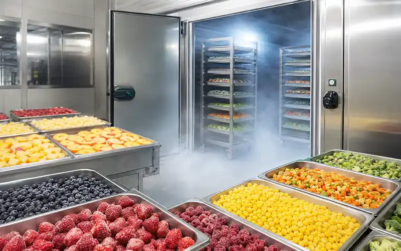 Fruits and Vegetables blast freezer room
