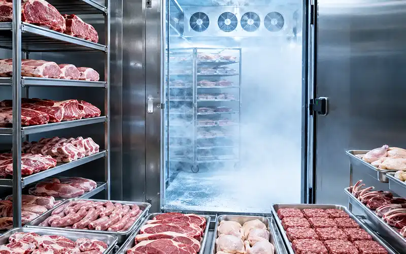 Meat and Poultry blast freezer room
