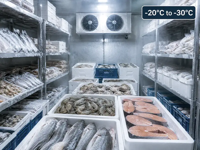 Seafood freezer room