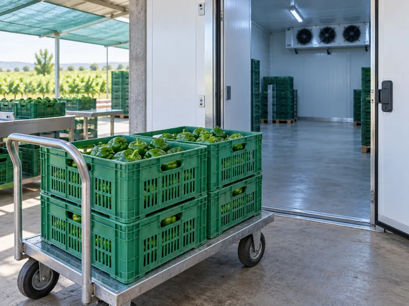 Fresh Peppers Arriving For Precooling