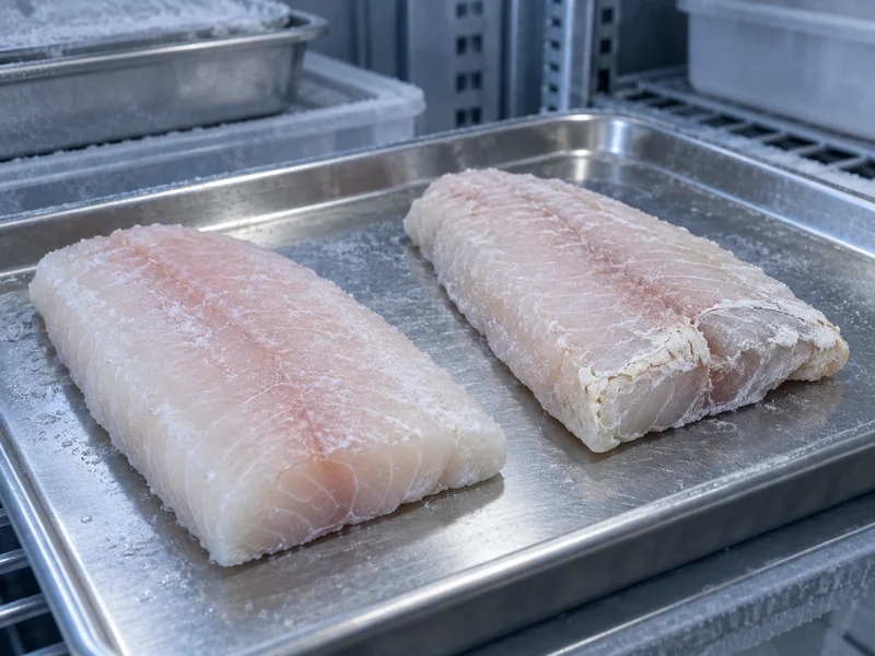 Frozen Fish Freezer Burn Comparison