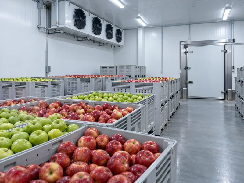 Apple Bins In Controlled Atmosphere Storage
