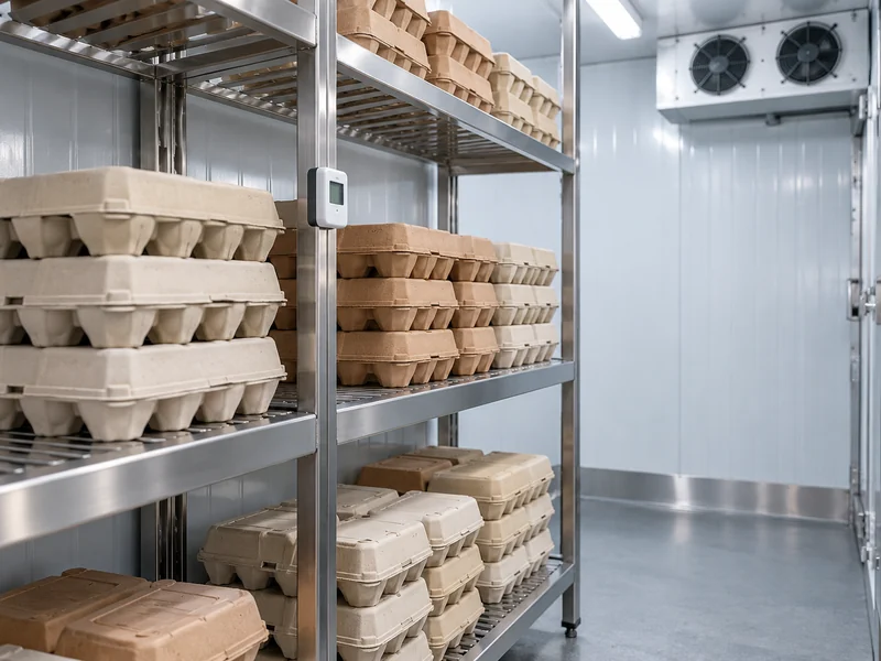 Egg Cartons In Restaurant Cold Storage