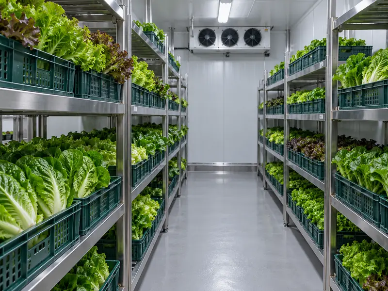 Leafy Greens In Vented Cold Storage Crates