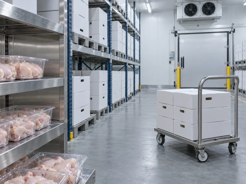 Packaged Poultry Cartons In Cold Storage Packaged Poultry Cartons In Cold Storage