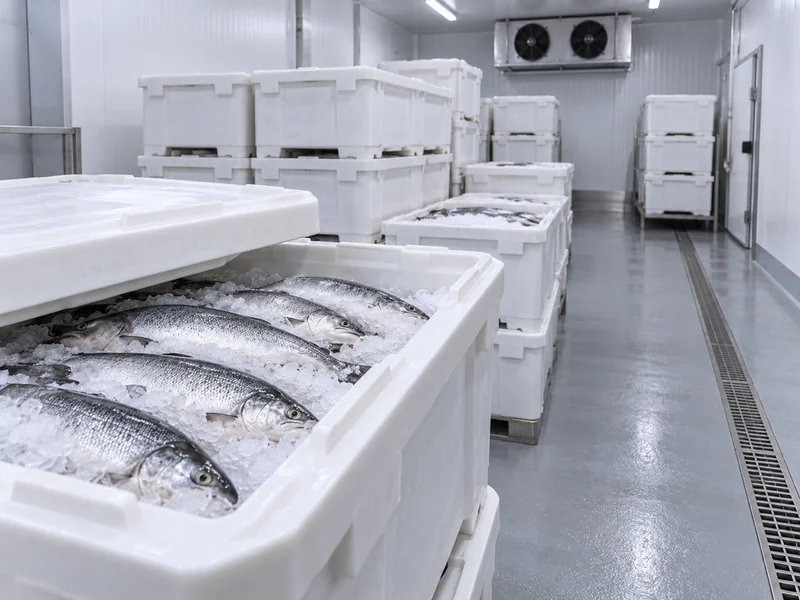 Whole Fish Boxes With Ice And Drainage